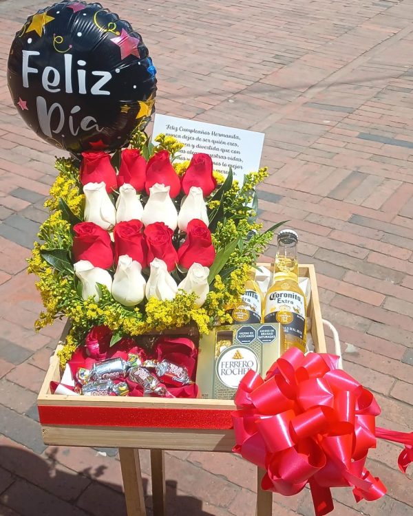 Caja Cervezas, Ferrero x 4 unidades y rosas R108